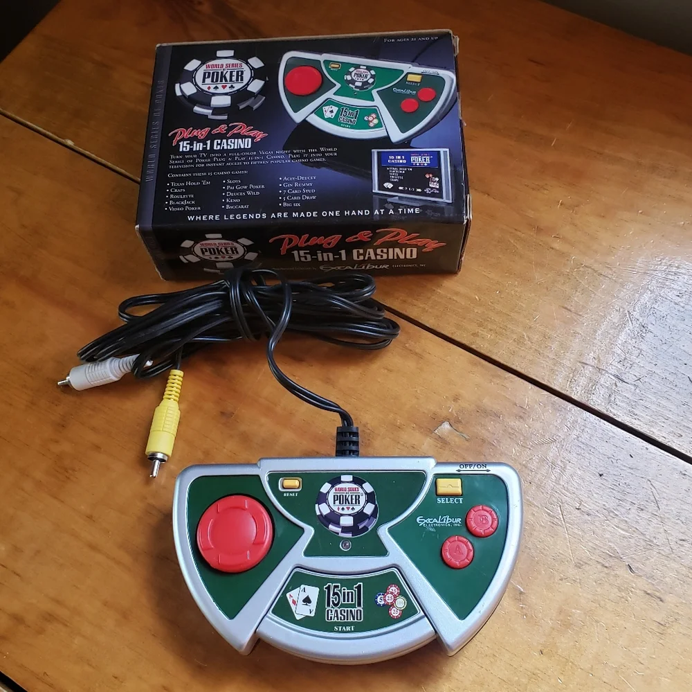 World Series of Poker Plug and Play 15 in 1 Casino Games Handheld System TV View